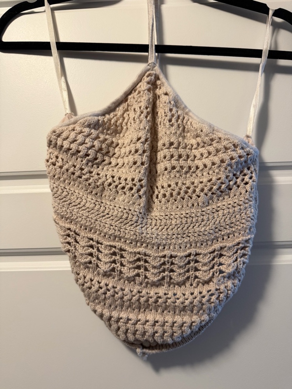 Abercrombie & Fitch tan Crochet Crop Top